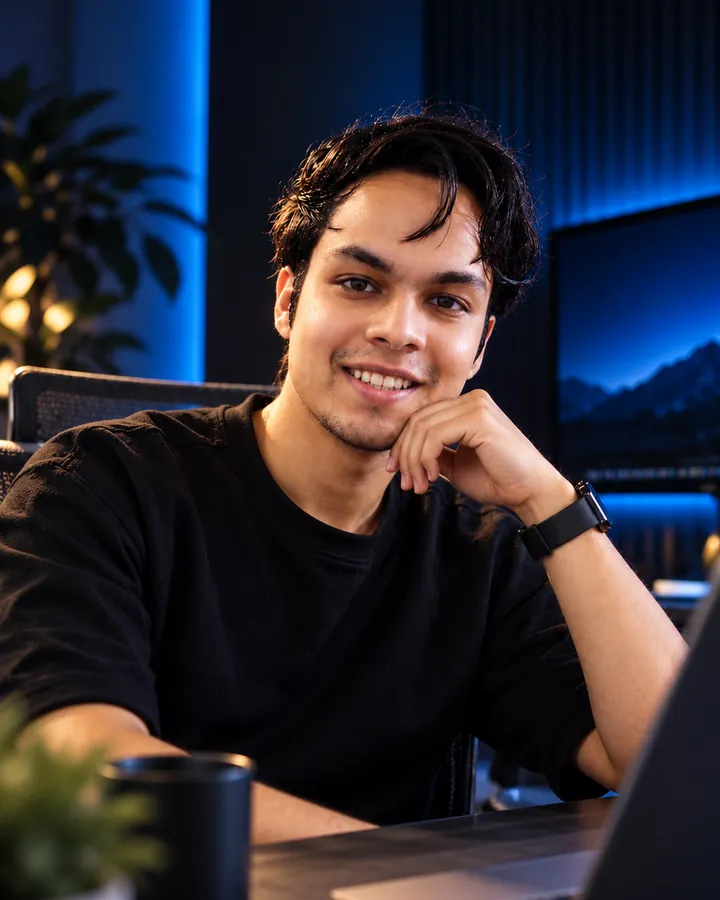 Utsho “Noah” Kumar, founder of Studio Segan, at his desk
